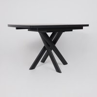 Кухонный стол Мамадома Leonel-130 раздвижной 130-165х85 (68 indigo grey st cer/черный)