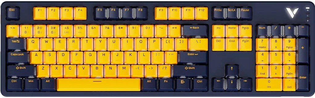 Клавиатура Rapoo V500 Pro Multimode 2024 (темно-синий/желтый)