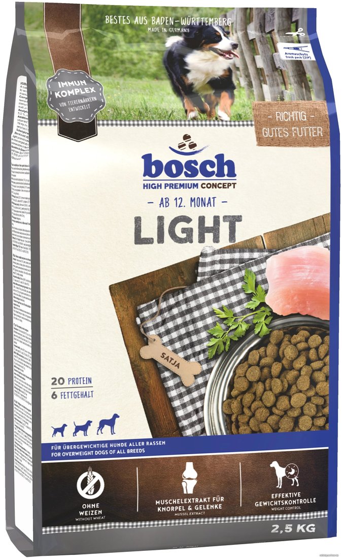 Сухой корм для собак Bosch Light 2.5 кг (Лайт)