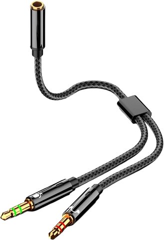 Кабель USBTOP Jack 3.5 мм - 2xJack 3.5 мм (0.25 м)
