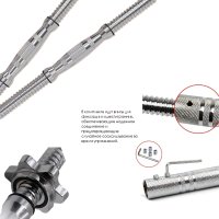 Набор гантельных грифов AMETIST с соединительным коннектором 40см (d25мм) металл 2039587191427