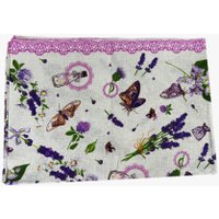 Скатерть Vitok 150x220 24С-17.006 (белая c бабочками и цветами)