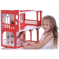 Кукольный домик Krasatoys Дом Елена с мебелью 000284 (белый/красный)