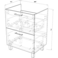  Garda Тумба под умывальник Verona 19.38.700.PVC (белый глянец)