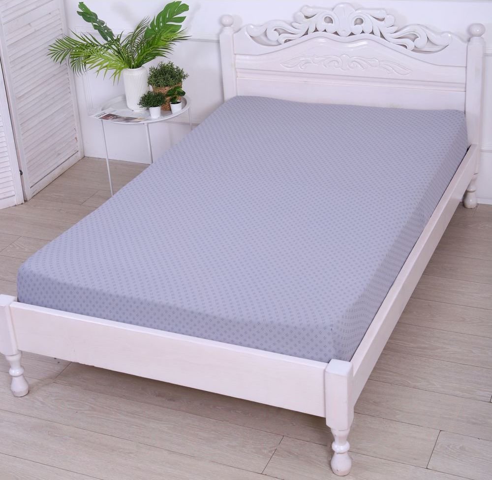 

Постельное белье Luxsonia Трикотаж на резинке 120x200 1361 (клетка серый)