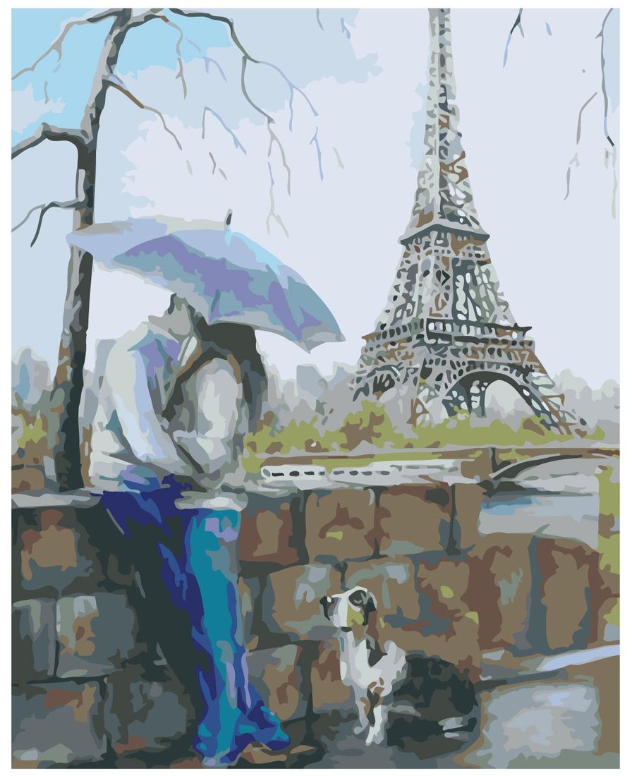 

Картина по номерам SLAVINA Пара с собакой в Париже KTMK-50030