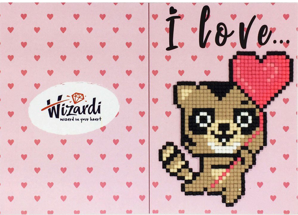 

Набор для создания поделок/игрушек Wizardi Открытка. Я Люблю Тебя Енот Wc0398