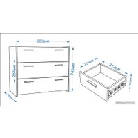 Комод Евва Венеция ВН-3S (бодега белый/ясень орландо)
