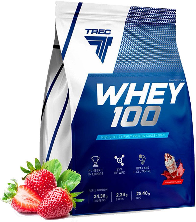 

Протеин сывороточный (концентрат) Trec Nutrition Whey 100 (клубника, 2270 г)