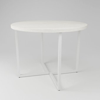 Кухонный стол Дабер 018 С18.10.1.10 (опора металл белый/древесина белая)