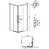 Душевая дверь Grossman Galaxy 70x195 1/2.K33.01.70.32.00 (золото сатин/прозрачное стекло) в Борисове