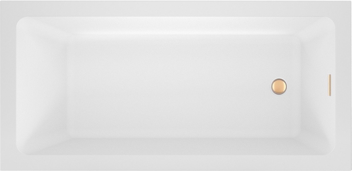 Wellsee FreeDom 2.0 180x85 23300304R (встраиваемая ванна белый глянец, сифон-автомат золото)