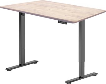 Стол с регулировкой высоты ErgoSmart Wooden Electric Desk Prime 1300х750х27 мм (прямой край, дуб беленый/черный)