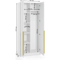 Шкаф распашной Soma Lord Gold 80x200 (белый)