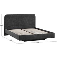 Кровать Трия Тиффани Тип 1 180x200 (микровелюр Wellmart Graphite)