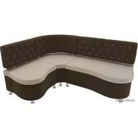 Угловой диван Лига диванов Вегас 105177 (левый, бежевый/коричневый)