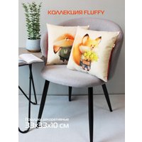 Декоративная подушка Matex Fluffy. Рыжик с цветочком 61-694 (белый/зеленый/лососевый)