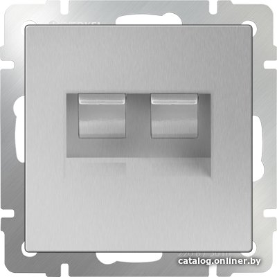 Розетка компьютерная Werkel WL06-RJ11+RJ45 (серебряный)