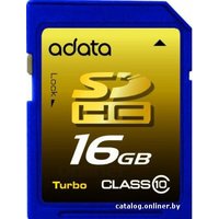 Карта памяти ADATA Turbo SDHC (Class 6) 16 Гб (ASDH16GCL6-R)