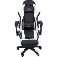 Игровое (геймерское) кресло Calviano 1584 (PU, черный/белый)