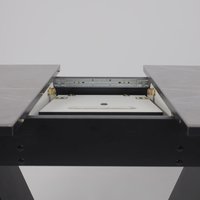 Кухонный стол Аврора Дрезден 1300-1615x800 (камень серый Greys grey/черный)