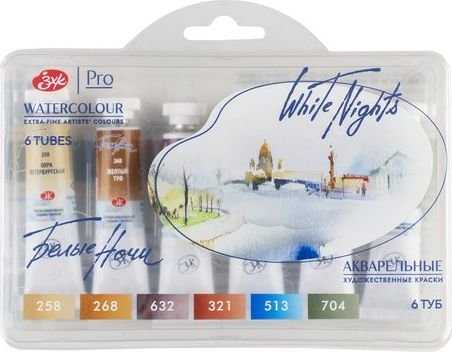 

Акварельные краски Невская палитра Белые ночи палитра Петербурга 191392107 (6 цв, 10 мл)