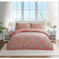 2-спальный комплект постельного белья Arya 2сп Pumpkin Dreams 8680943253446 (светло-серый/розовый)