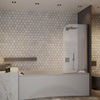 Стеклянная шторка для ванны Roxen Brimen 52010-80B 80х140 в Бресте