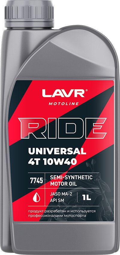 

Моторное масло Lavr Ride Universal 4T 10W-40 SM Motoline 1л