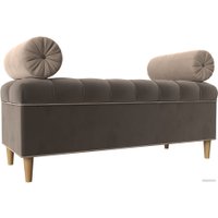 Банкетка Лига диванов Глория 113662 (велюр коричневый/бежевый/бежевый)