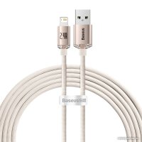 Кабель Baseus Crystal Shine USB Type-A - Lightning (2 м, розовый)