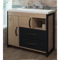  Eva Gold Тумба Fernanda 100 с умывальником Santek Миранда 100 (дуб/черн.)