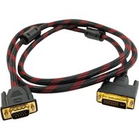 Кабель USBTOP DVI-I - VGA (1.5 м, черный/красный)