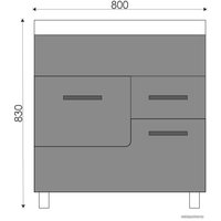  Eva Gold Тумба Catherine 80 с умывальником Фостер 800