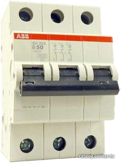 Выключатель автоматический ABB S 203 3P С 1А 6кА 3M 2CDS253001R0014
