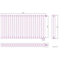 Стальной трубчатый радиатор Сунержа Эстет-11 EU50 500х1035 23 секции (матовое золото)
