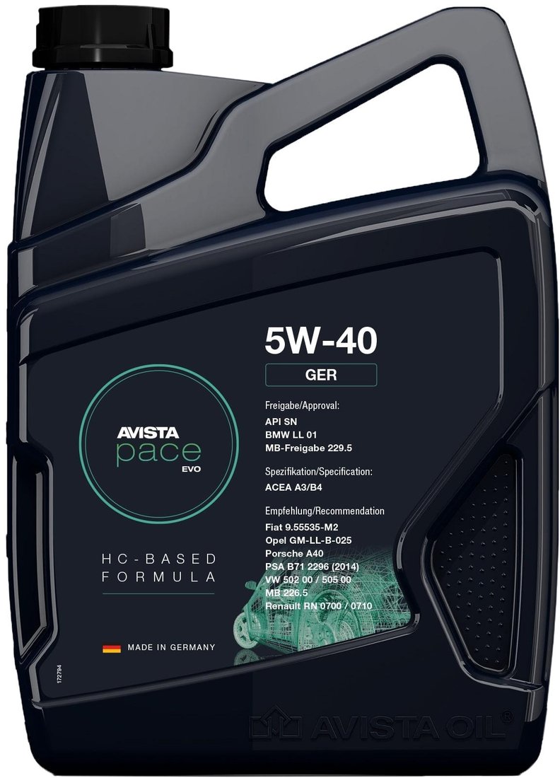 

Моторное масло Avista pace EVO GER 5W-40 5л