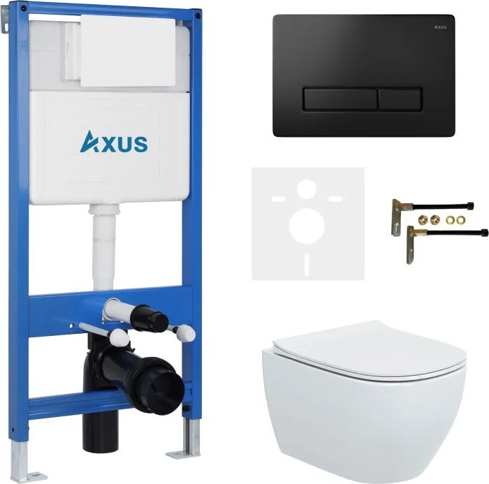 

Унитаз подвесной Axus 2318 с инсталляцией 011D и кнопкой 097HDB