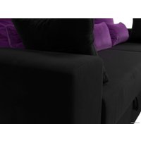 Угловой диван Mebelico Майами 15 114894 (правый, микровельвет, черный)