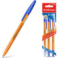 Набор шариковых ручек Erich Krause R-301 Orange Stick синий 42743 (3 шт)