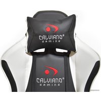 Игровое (геймерское) кресло Calviano Avanti Ultimato (черный/белый, с подножкой)