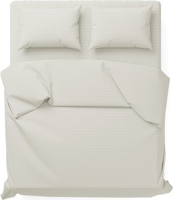 Евро комплект постельного белья Сонум Сатин страйп евро (кремовый)