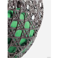 Подвесное кресло M-Group Для двоих Люкс 11510204 (коричневый ротанг/зеленая подушка)