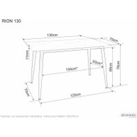 Кухонный стол Signal Rion 130/70/76 (серый лак/черный) в Гомеле