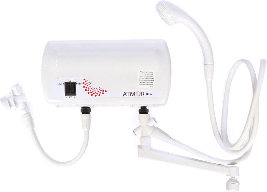

Проточный электрический водонагреватель кран+душ Atmor Basic 5 кВт совмещенный