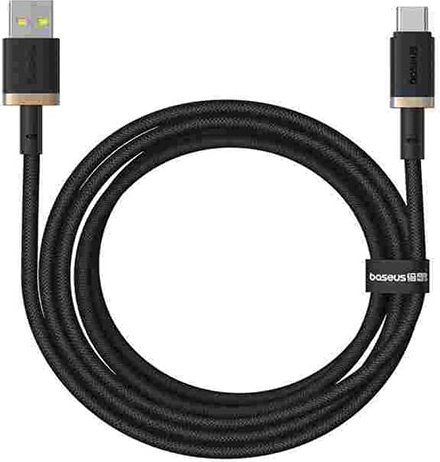 

Кабель Baseus Dura Series Fast Charging Cable USB Type-A - USB Type-C 60W (2 м, черный/золотистый)
