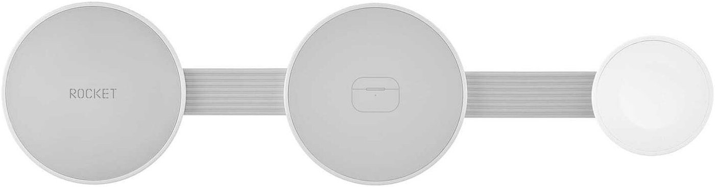 Беспроводное зарядное Rocket Premium Keep 3-в-1 (белый)