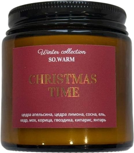 

Ароматическая свеча SO.WARM Black Collection S Winter Рождественское время (100 г)
