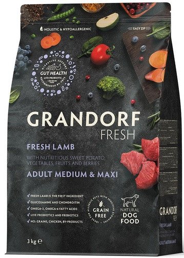 Сухой корм для собак Grandorf Fresh Adult Medium & Maxi (с ягненком и бататом) 3 кг
