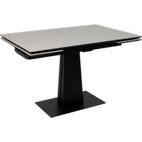 Кухонный стол Lepremo AV 2119 МДФ+керамика раздвижной 1200-1800x800 (серый матовый Carmen Light Grey/черный)